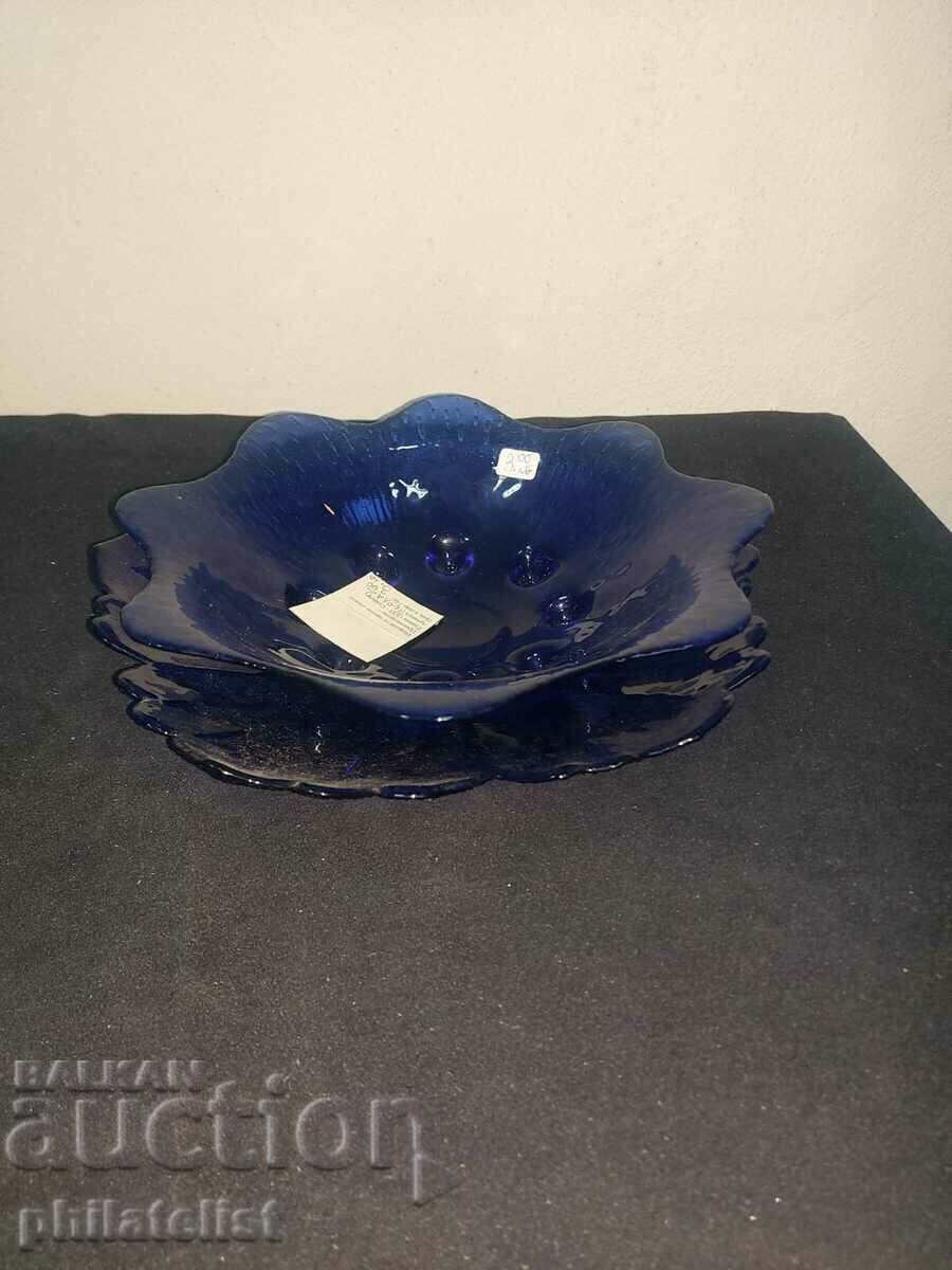 Set - 2 bowls - blue glass