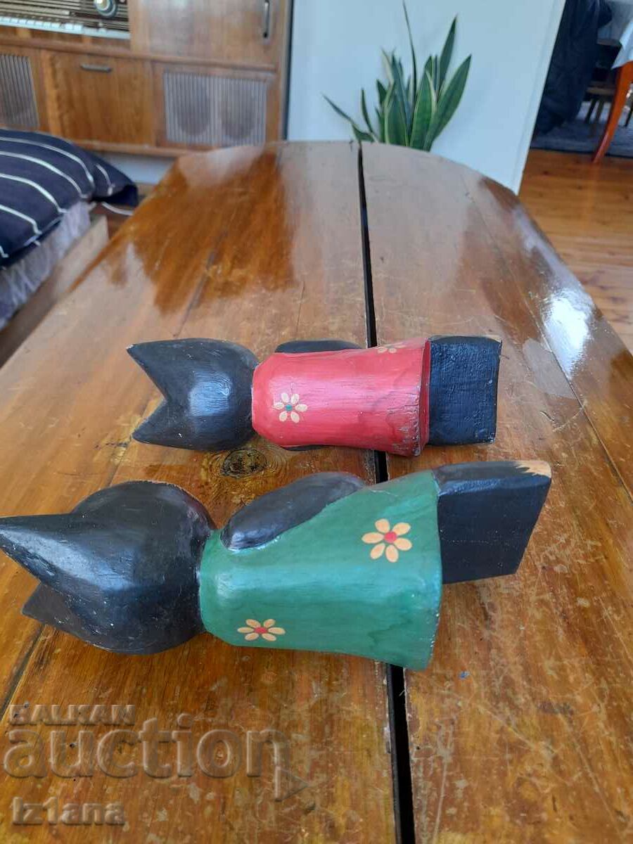 Figurine din lemn de pisici - 6