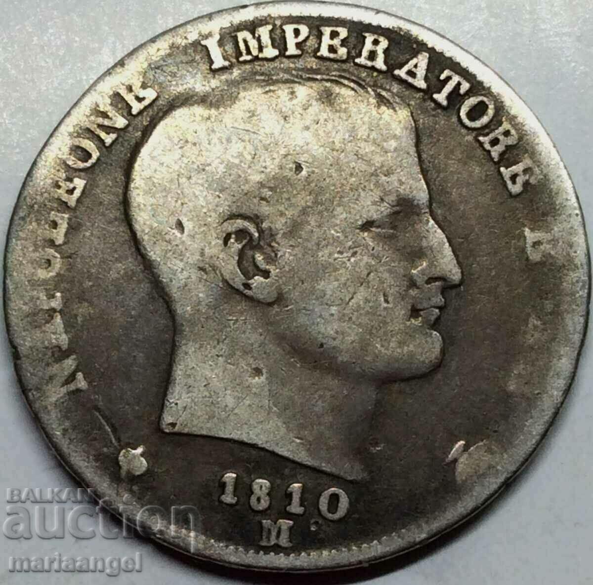 Наполеон 1 лира 1810 Италия М - Милан сребро Патина
