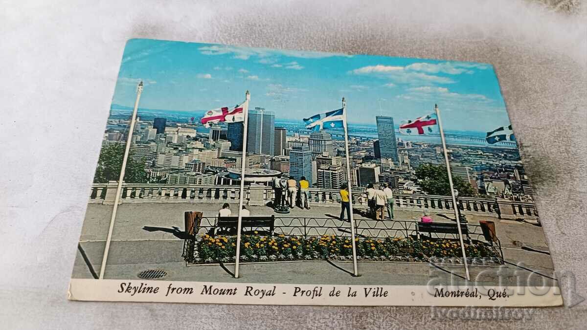 Καρτ ποστάλ Montreal Skyline από το Mount Royal 1972