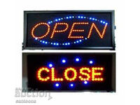 Illuminated advertising sign - OPEN/CLOSE, double changeable inscription
