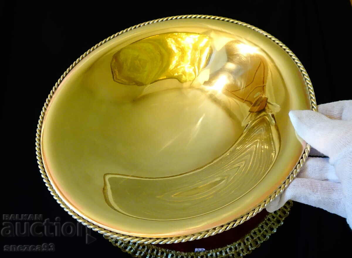 Παράδοση Επιχρυσωμένο χάλκινο φρουτιέρα 24 εκ Παράδοση Επιχρυσωμένο χάλκινο φρουτιέρα 24 εκ