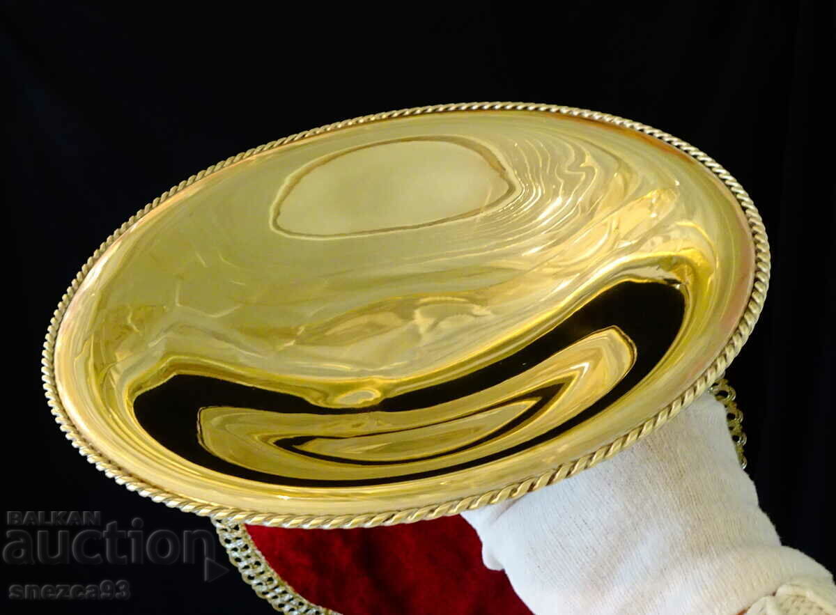 Επιχρυσωμένο χάλκινο φρουτιέρα 24 εκ Επιχρυσωμένο χάλκινο φρουτιέρα 24 εκ