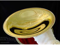 Shiny brass fruit bowl 24 cm.