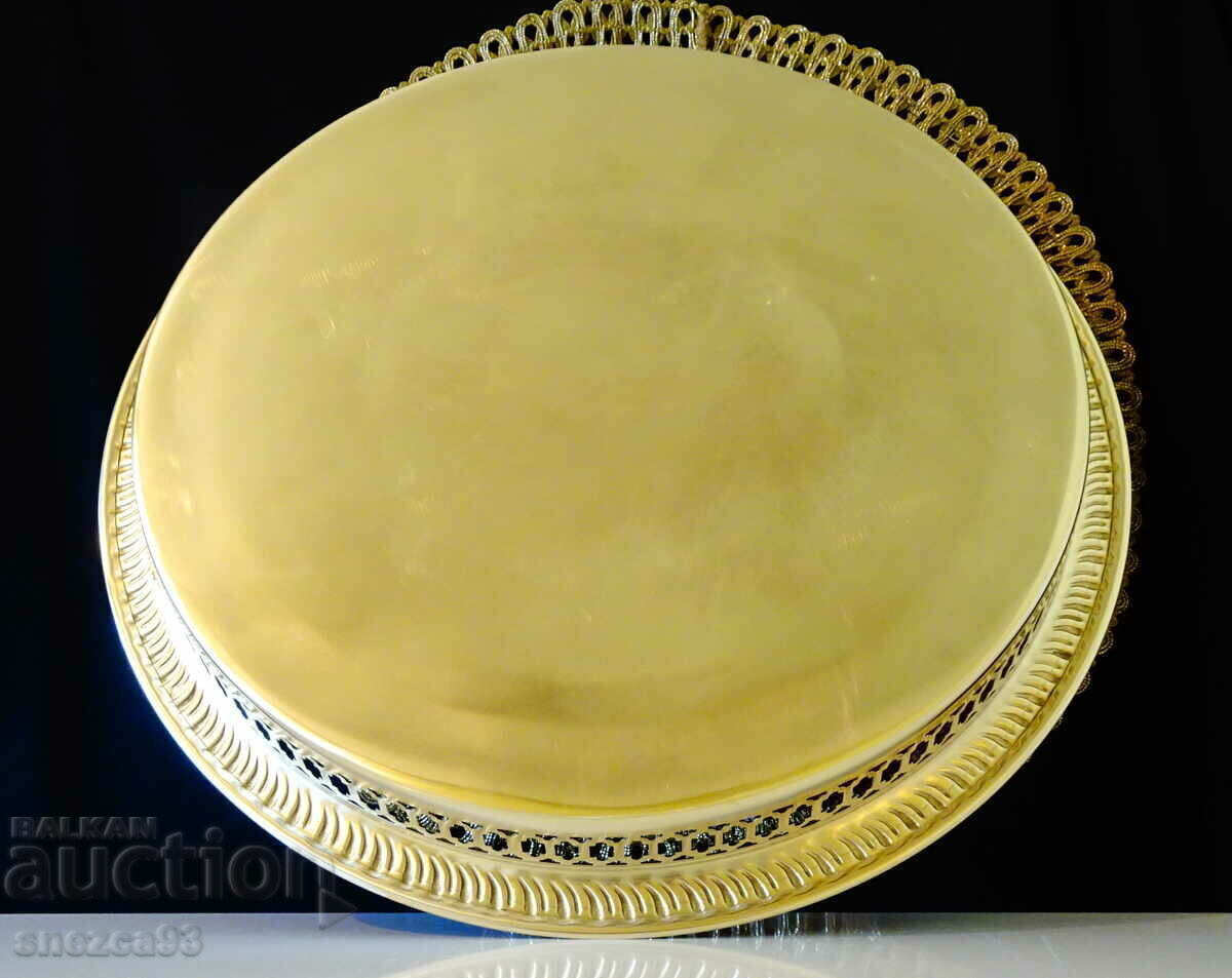 Bronze tray, serving dish 33 cm, openwork - 5