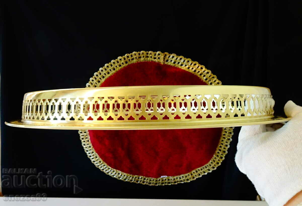 Bronze tray, serving dish 33 cm, openwork - 6 Bronze tray, serving dish 33 cm, openwork - 6