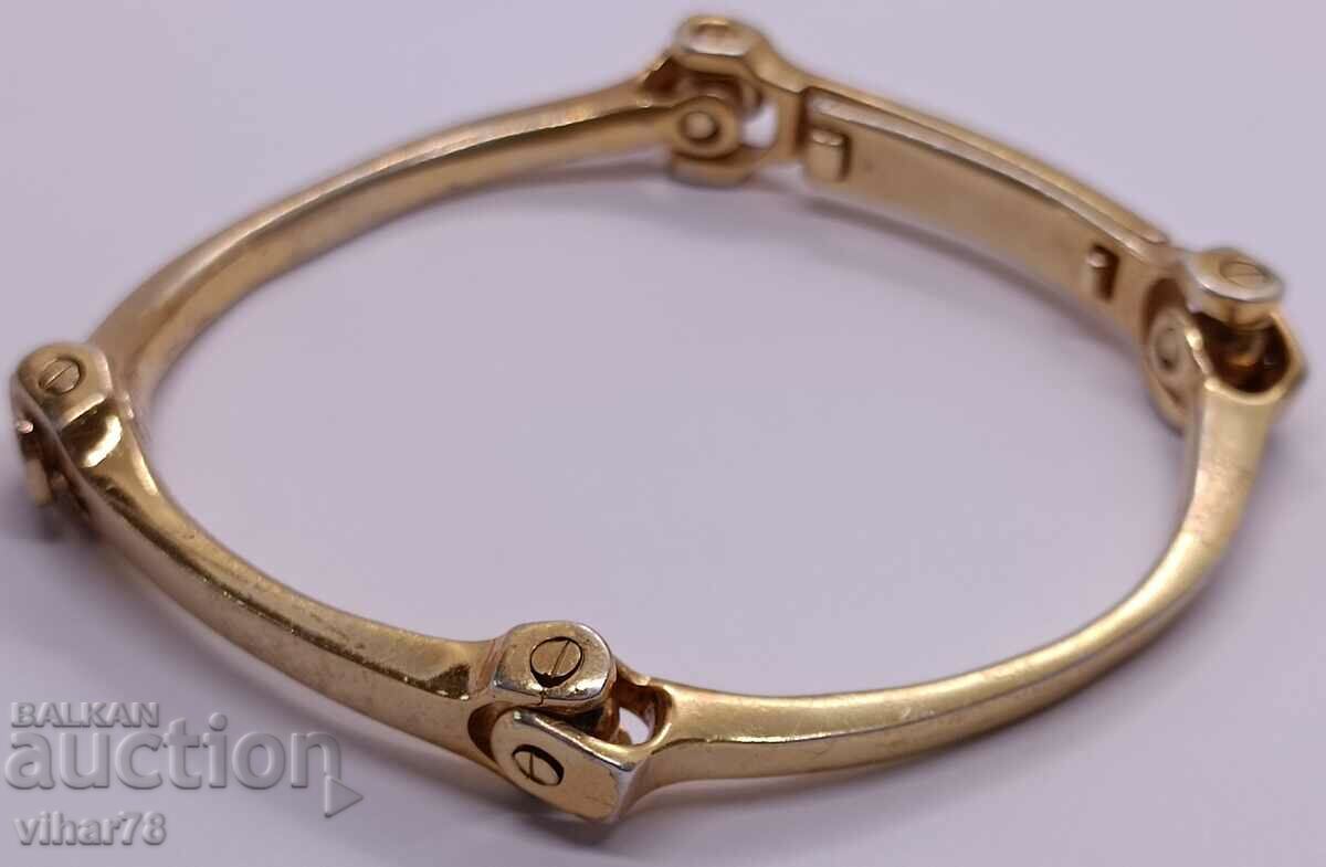silver bracelet with gold plating - 7 silver bracelet with gold plating - 7