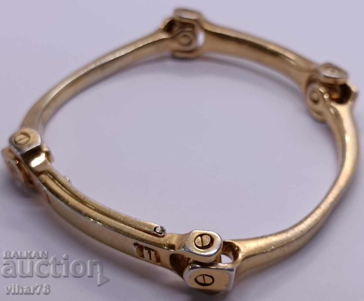 silver bracelet with gold plating