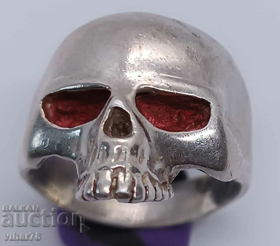 SILVER SKULL RING - 6