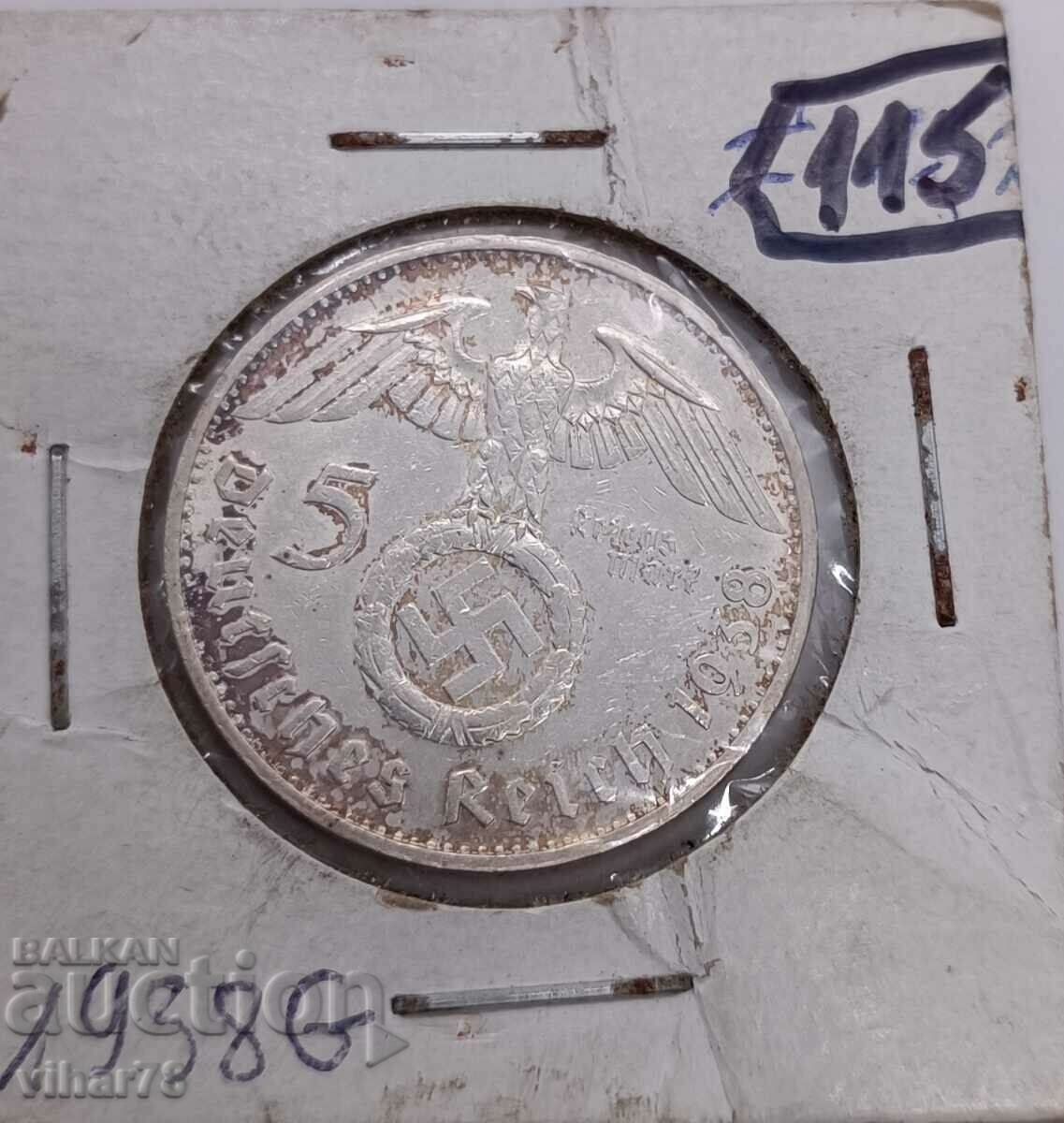 Monedă de argint -5 mărci germane