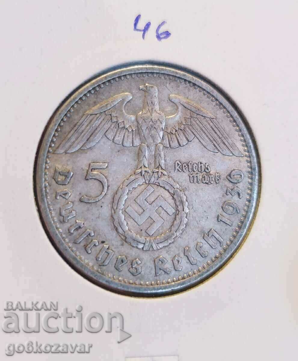 Германия Трети райх! 5 марки 1936г Сребро.