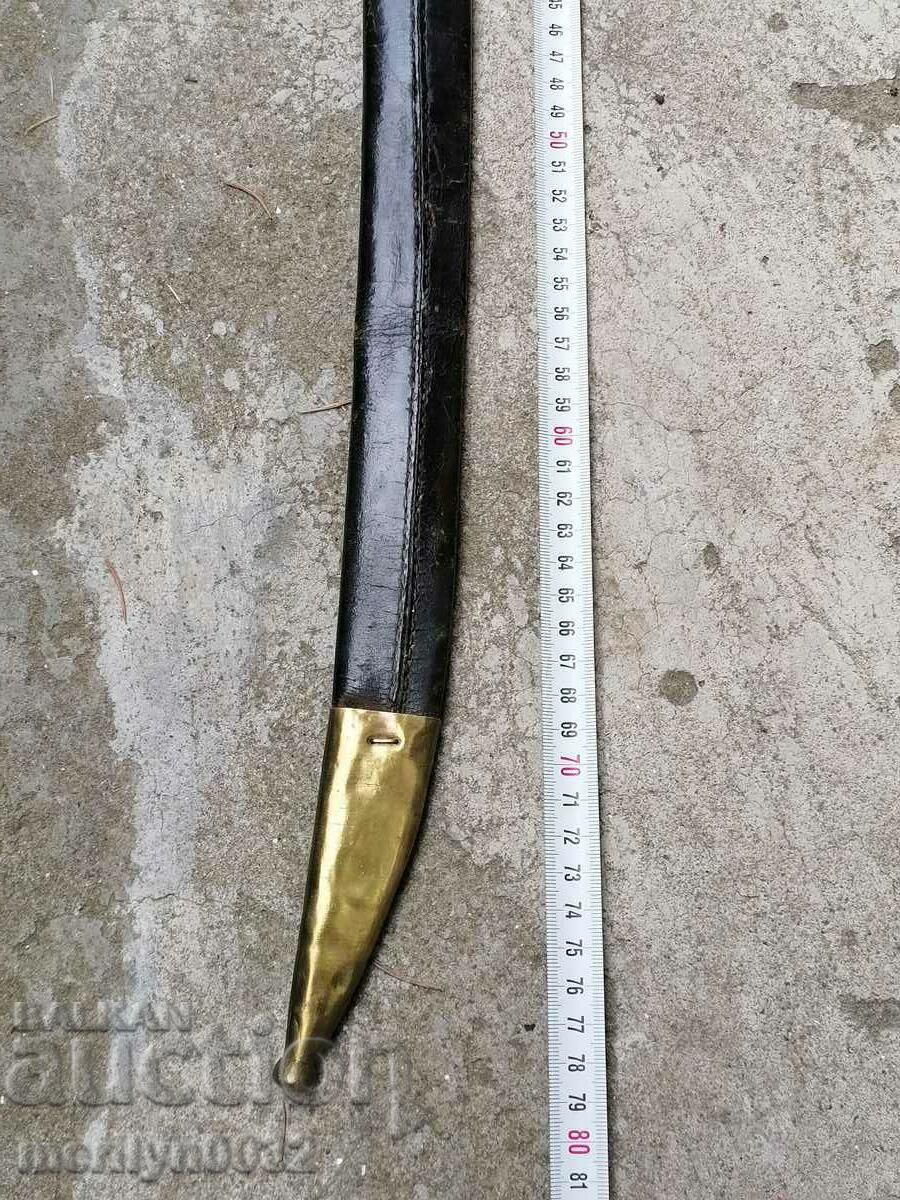 French saber with leather scabbard Napoleon cleaver blade guard - 6 French saber with leather scabbard Napoleon cleaver blade guard - 6