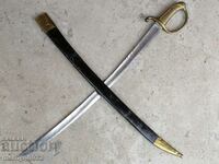 French saber with leather scabbard Napoleon cleaver blade guard
