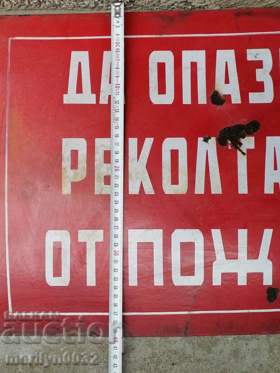 Social plate enamel "Let's Protect the Harvest from Fire" 60/40 cm with price 76.00 BGN | € 38.86 Social plate enamel "Let's Protect the Harvest from Fire" 60/40 cm with price 76.00 BGN | € 38.86