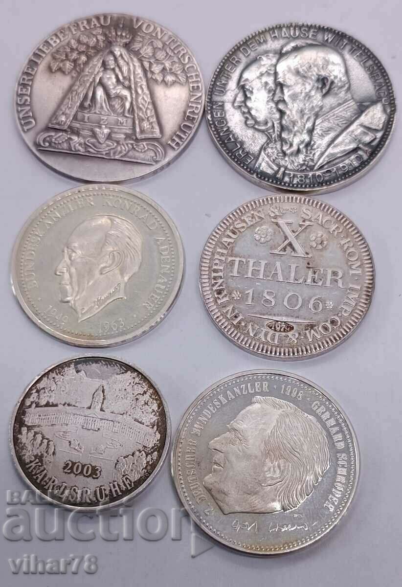 Lot of silver plaques - 6 Lot of silver plaques - 6