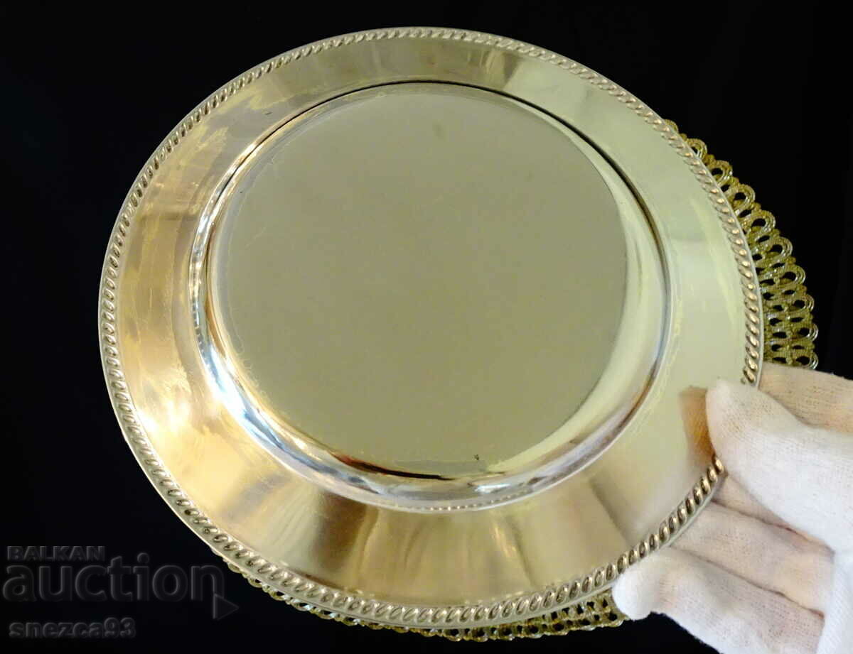 Silver plated brass plate 18.5 cm. with price 18.00 BGN | € 9.20 Silver plated brass plate 18.5 cm. with price 18.00 BGN | € 9.20