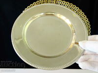 Silver plated brass plate 18.5 cm.