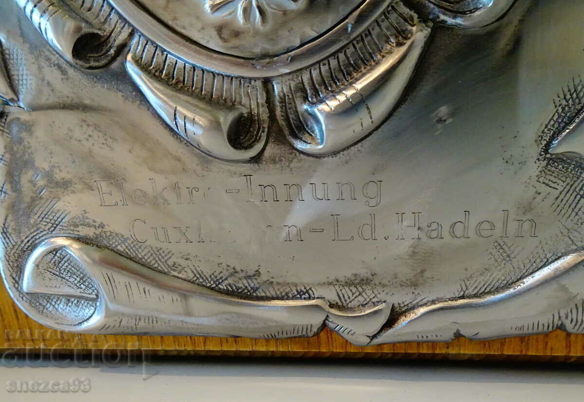 Pewter panel, natural wood, for a birthday - 5 Pewter panel, natural wood, for a birthday - 5