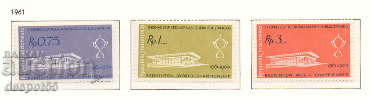 1961. Ινδονησία. Thomas Cup Παγκόσμιο Νο. Μπάντμιντον.
