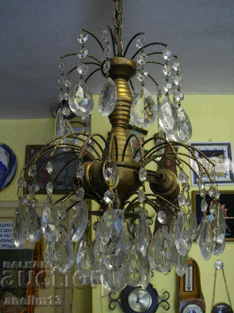 Auction OLD CRYSTAL CHANDELIER LAMP Auction OLD CRYSTAL CHANDELIER LAMP