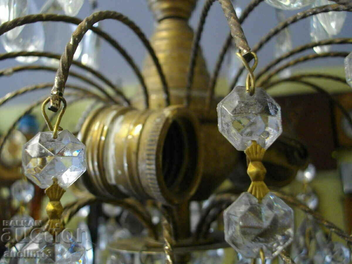 OLD CRYSTAL CHANDELIER LAMP - 6 OLD CRYSTAL CHANDELIER LAMP - 6