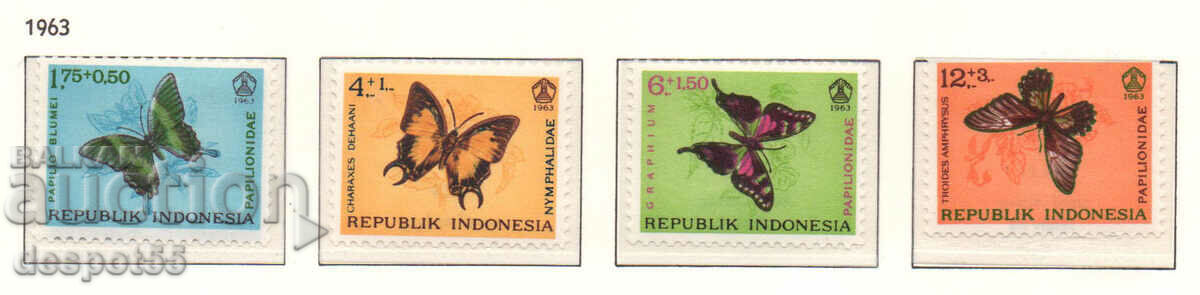 1963. Ινδονησία. Κοινωνική Ημέρα - Πεταλούδες.