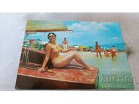 Пощенска картичка Слънчев бряг На плажа 1973