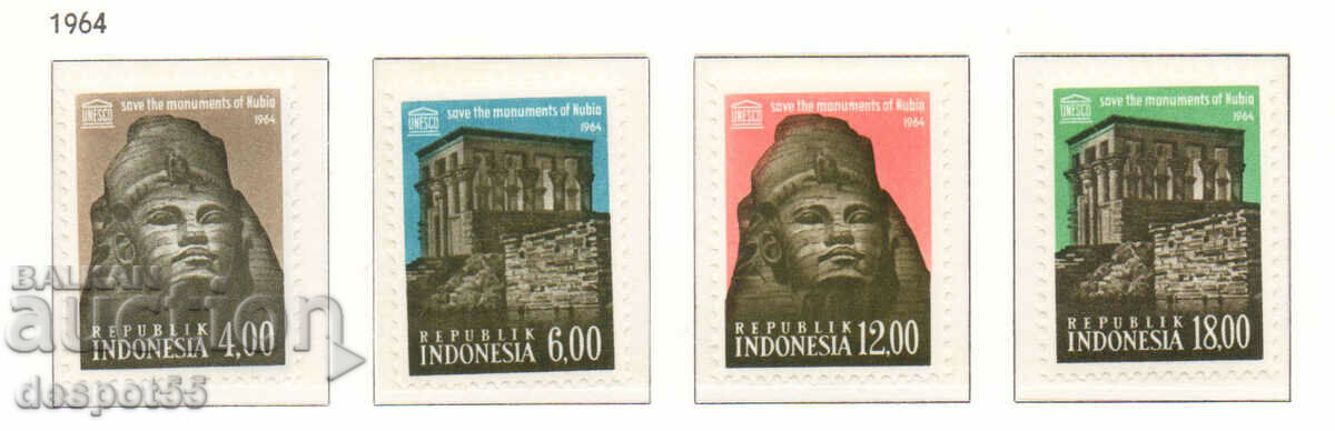 1964. Indonezia. UNESCO - conservarea monumentelor nubiene.