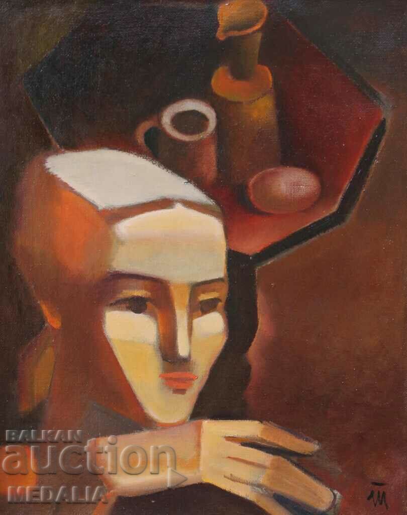 Toma Trifonovski-"Time for coffee"-oil paints-signed