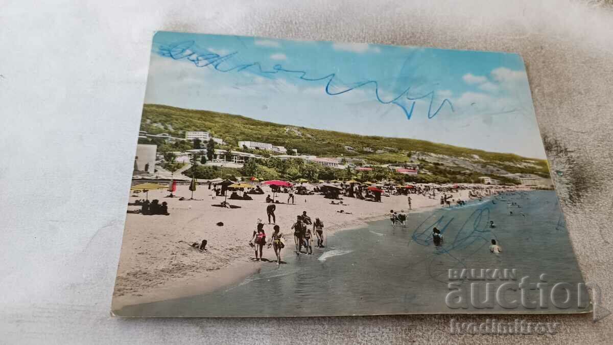 Ταχυδρομική κάρτα Χρυσή Ακτή Παραλία 1960