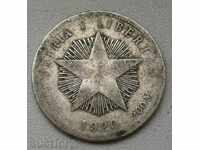 20 centavos argint Cuba 1920 - monedă de argint