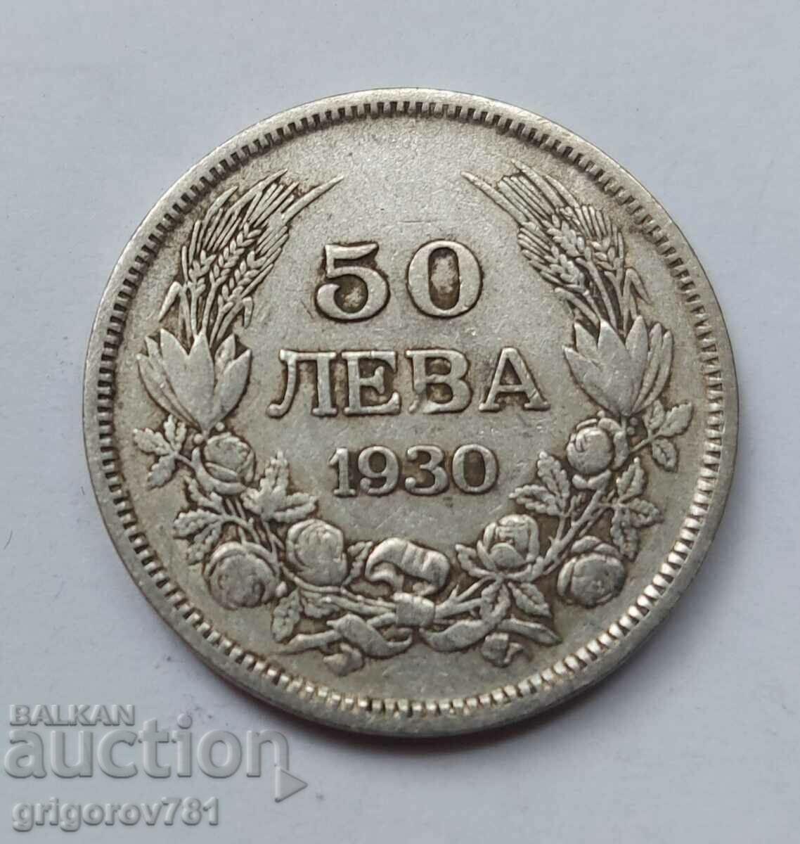 50 leva silver Bulgaria 1930 - silver coin #61