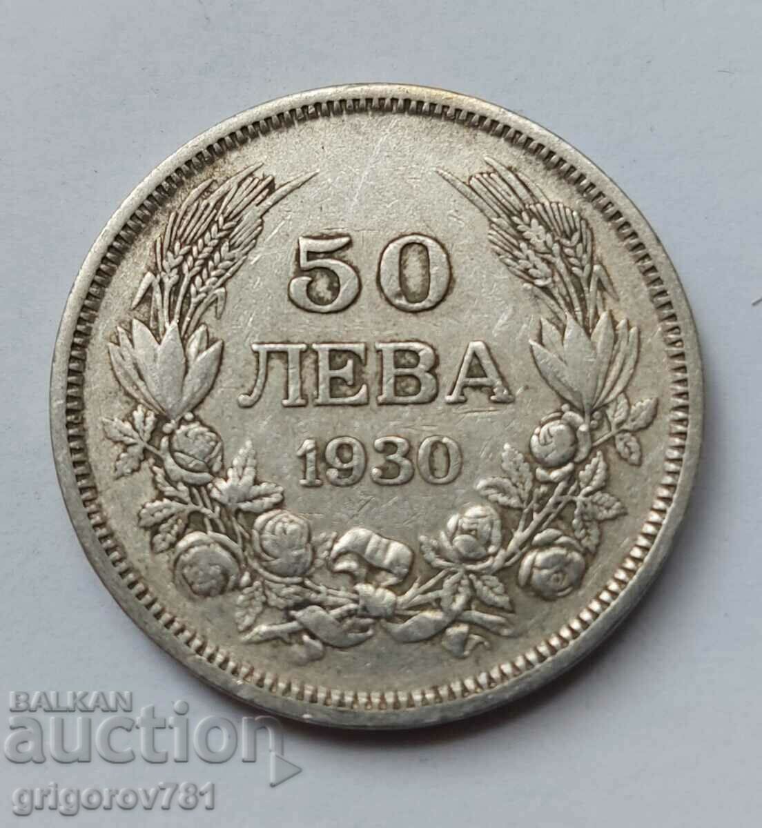 50 leva argint Bulgaria 1930 - monedă de argint #63