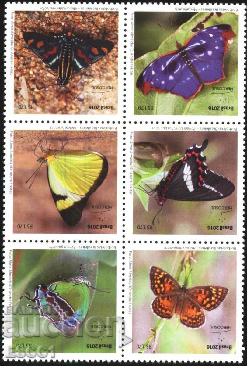 Чисти марки Фауна Насекоми Пеперуди 2016  от Бразилия