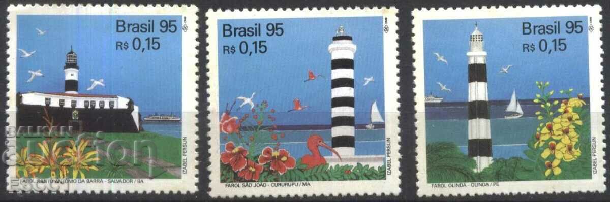 Clean stamps Nautical Lighthouses 1995 from Brazil