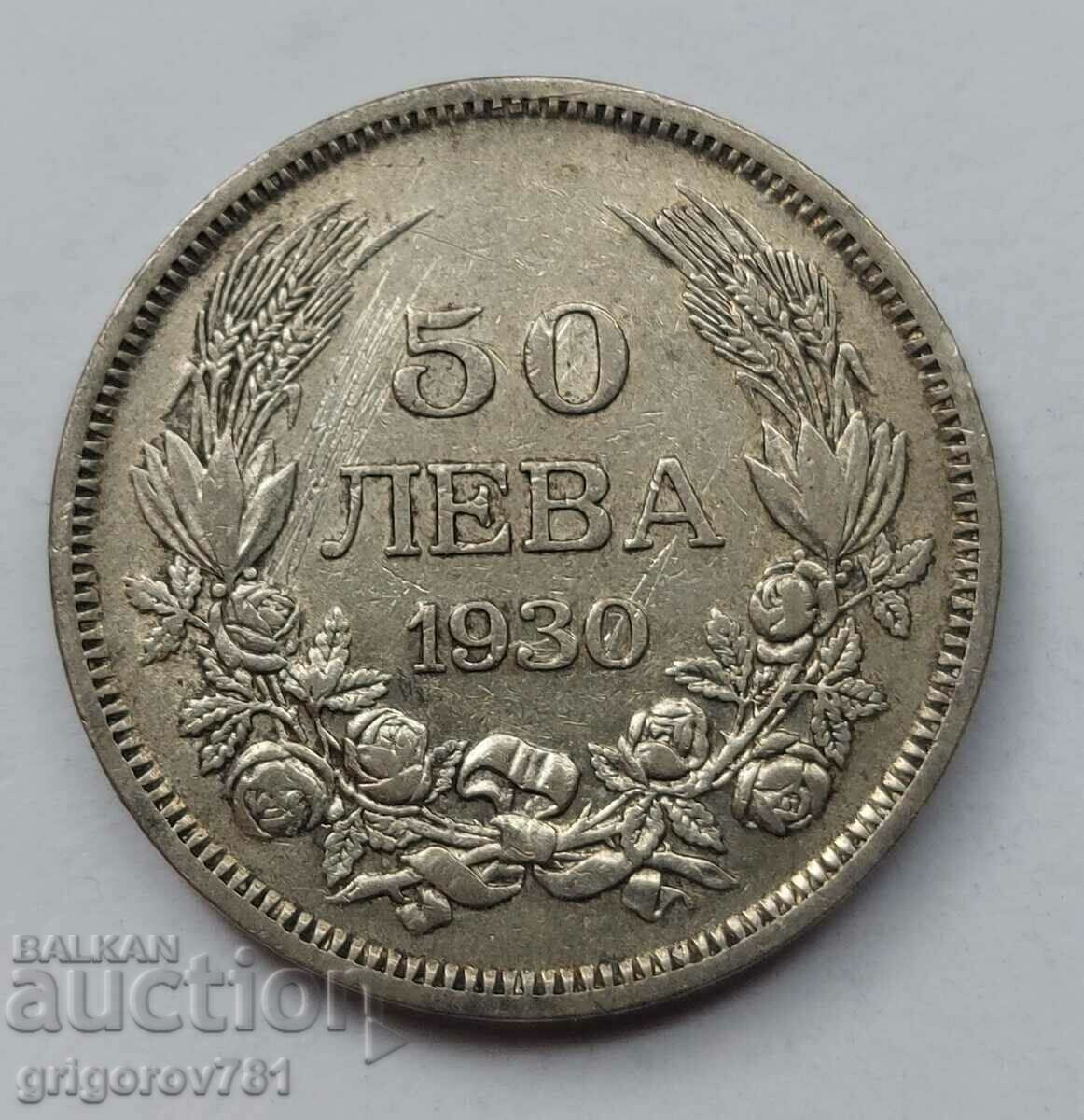 50 leva silver Bulgaria 1930 - silver coin #74