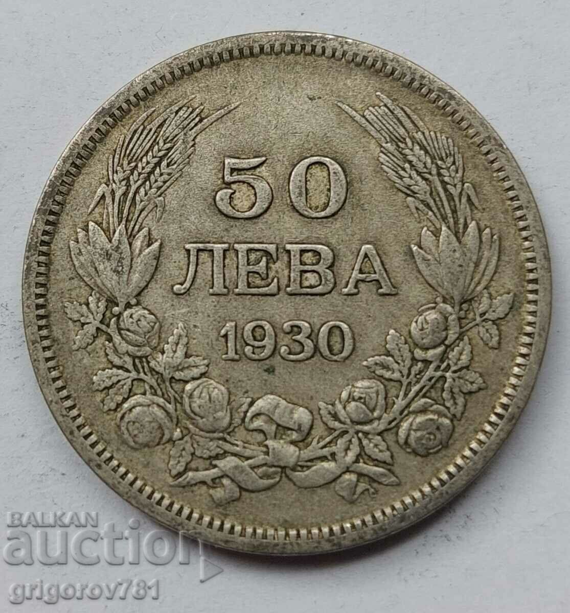 50 leva argint Bulgaria 1930 - monedă de argint #76