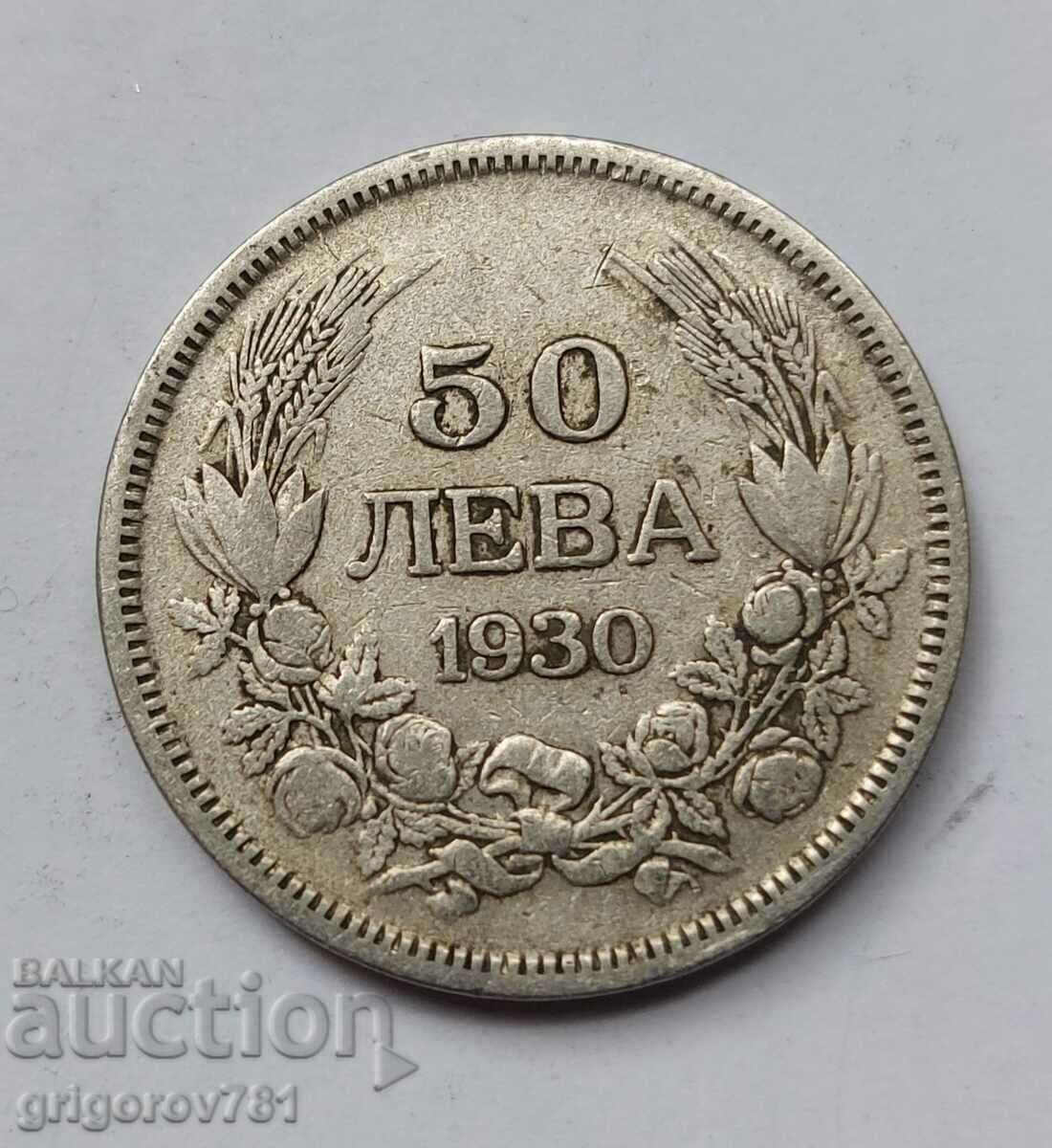 50 leva argint Bulgaria 1930 - monedă de argint #78