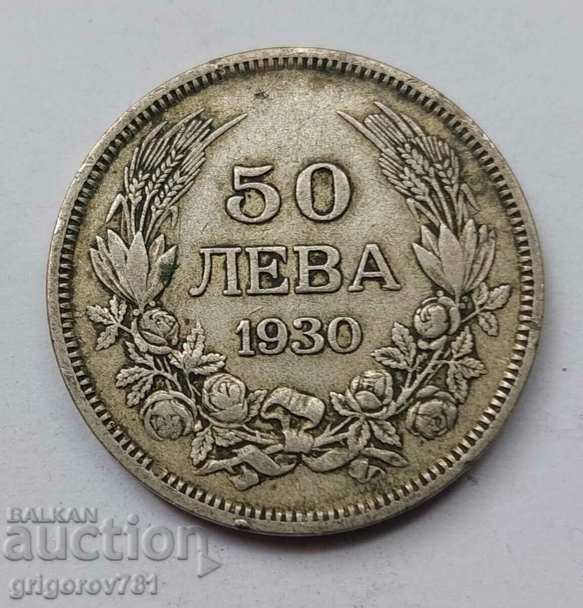 50 leva argint Bulgaria 1930 - monedă de argint #79