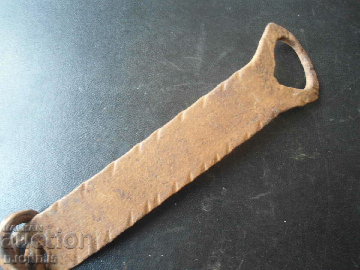 Auction  Old wrought latch, engraved