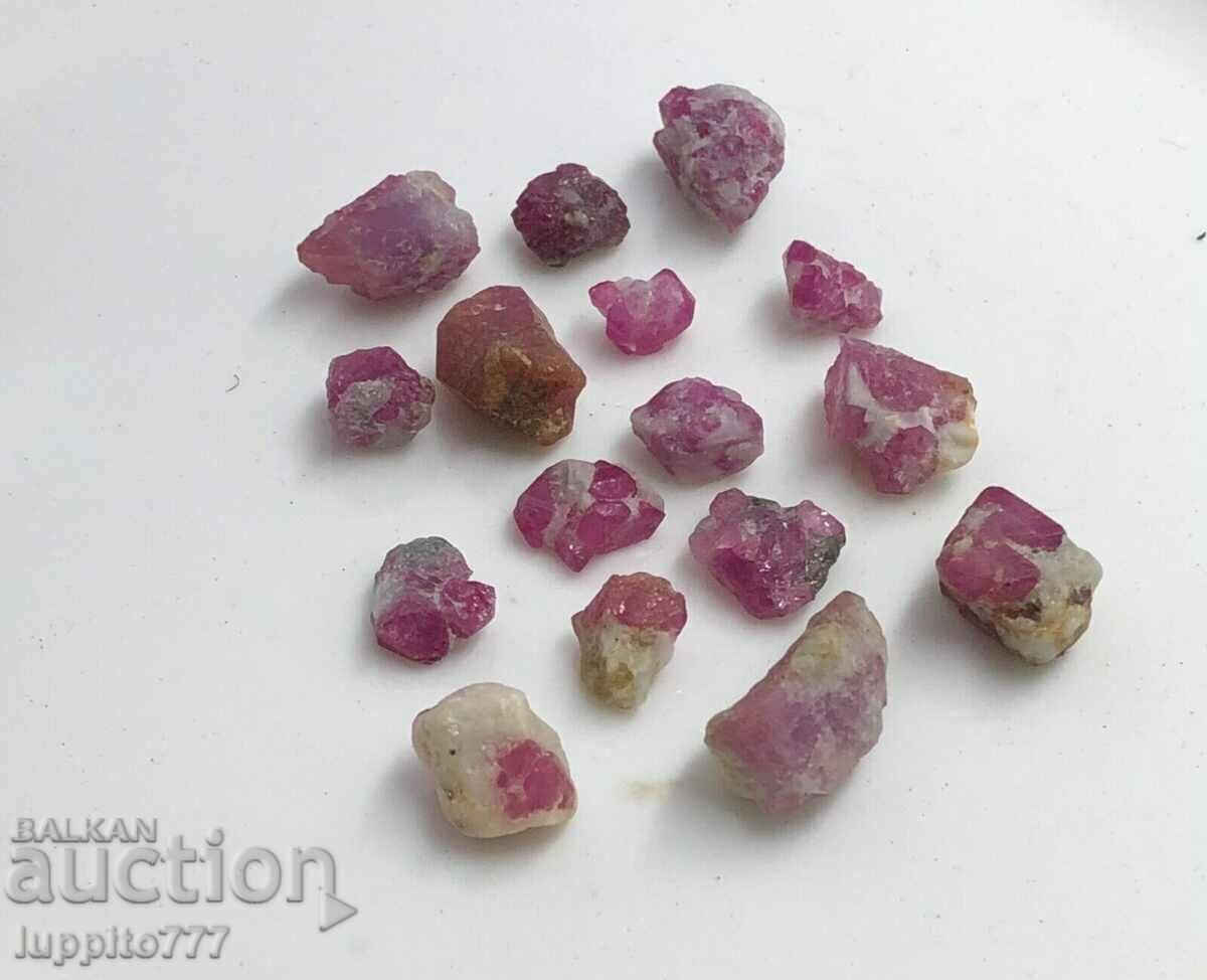 natural ruby facet quality 61 carats - 16 pieces lot