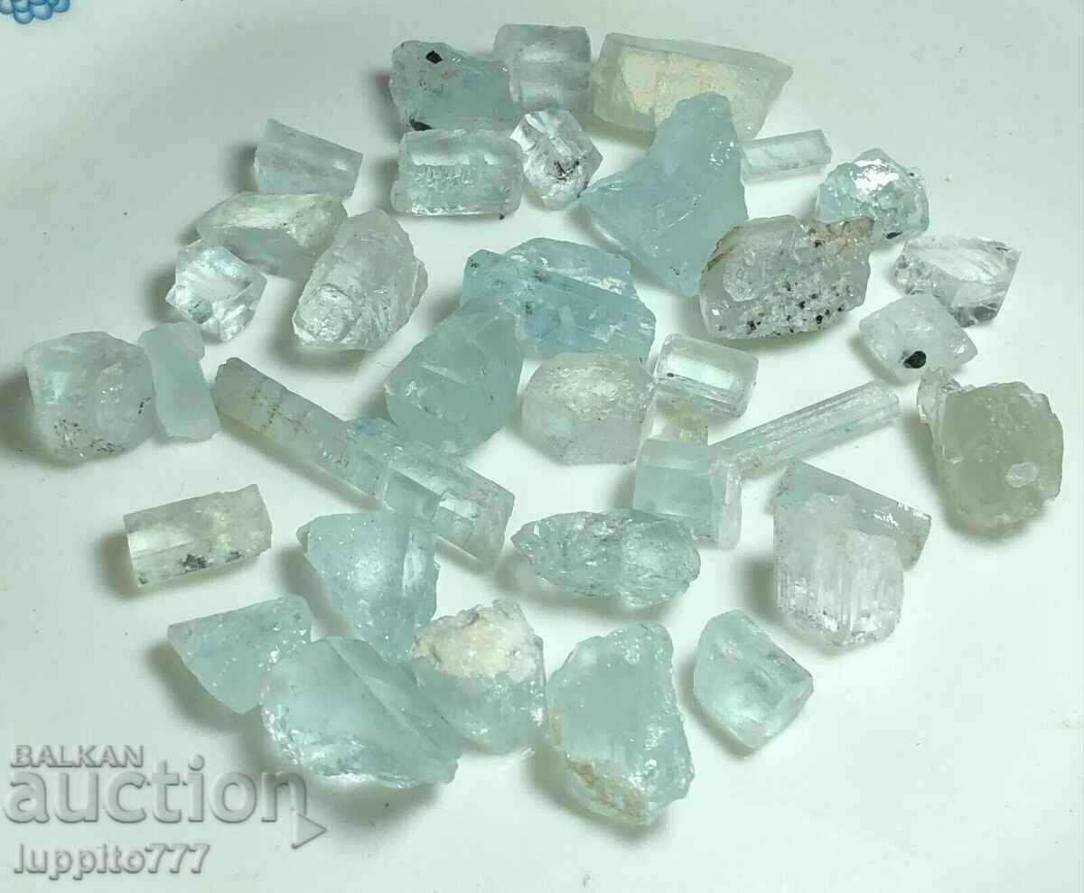 natural beryl aquamarine facet quality 42 g - 30 pcs.+ lot with price 765.00 BGN | € 391.14 natural beryl aquamarine facet quality 42 g - 30 pcs.+ lot with price 765.00 BGN | € 391.14