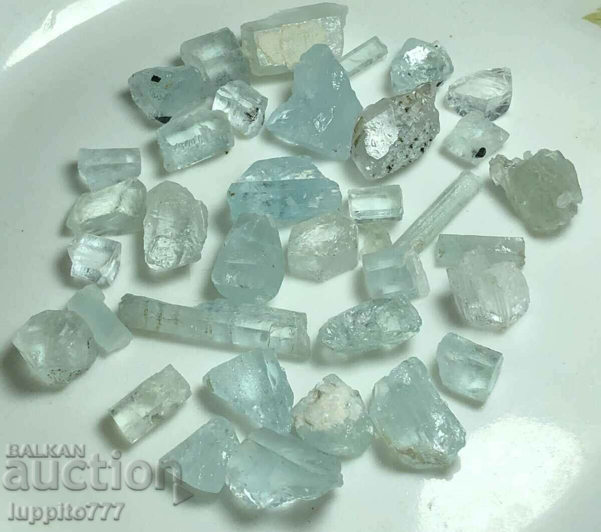 Auction natural beryl aquamarine facet quality 42 g - 30 pcs.+ lot Auction natural beryl aquamarine facet quality 42 g - 30 pcs.+ lot