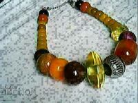 beautiful old necklace multi color of natural amber