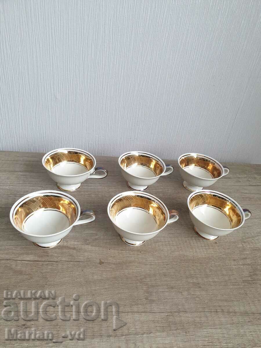 Old gilt porcelain cups with two Bavaria seals