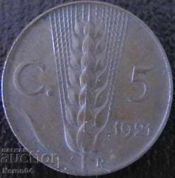 5 centissimi 1921, Italia