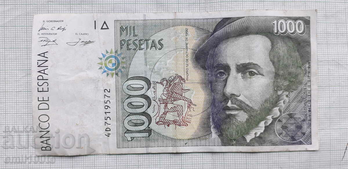 1000 pesetas 1992 Spain
