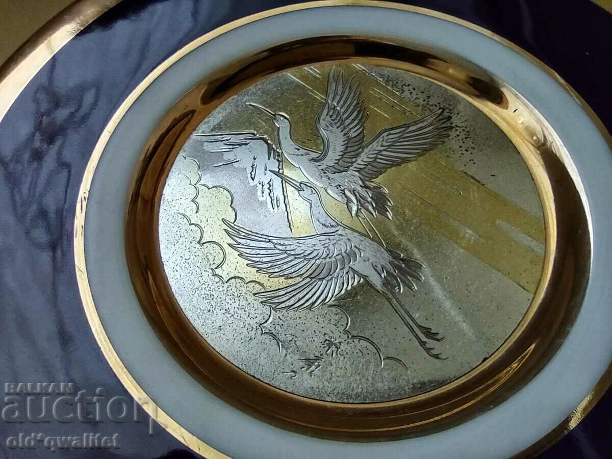 Licitație Farfurie decorativa cu Aur - Japonia, stampile Licitație Farfurie decorativa cu Aur - Japonia, stampile