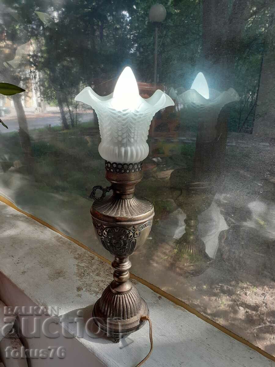 Old brass table night lamp - 5