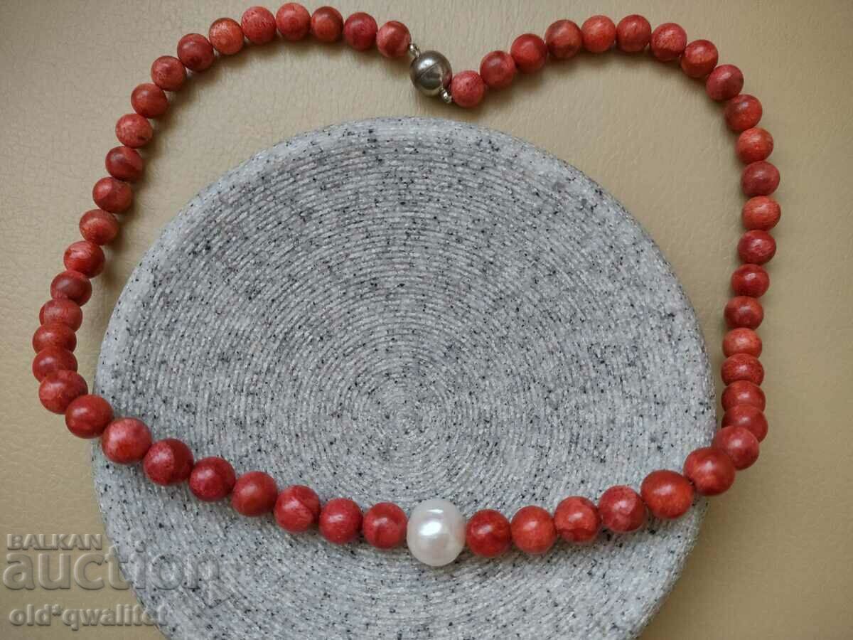 Delivery of Natural Coral and Pearl Necklace/Necklace/Jewelry Delivery of Natural Coral and Pearl Necklace/Necklace/Jewelry